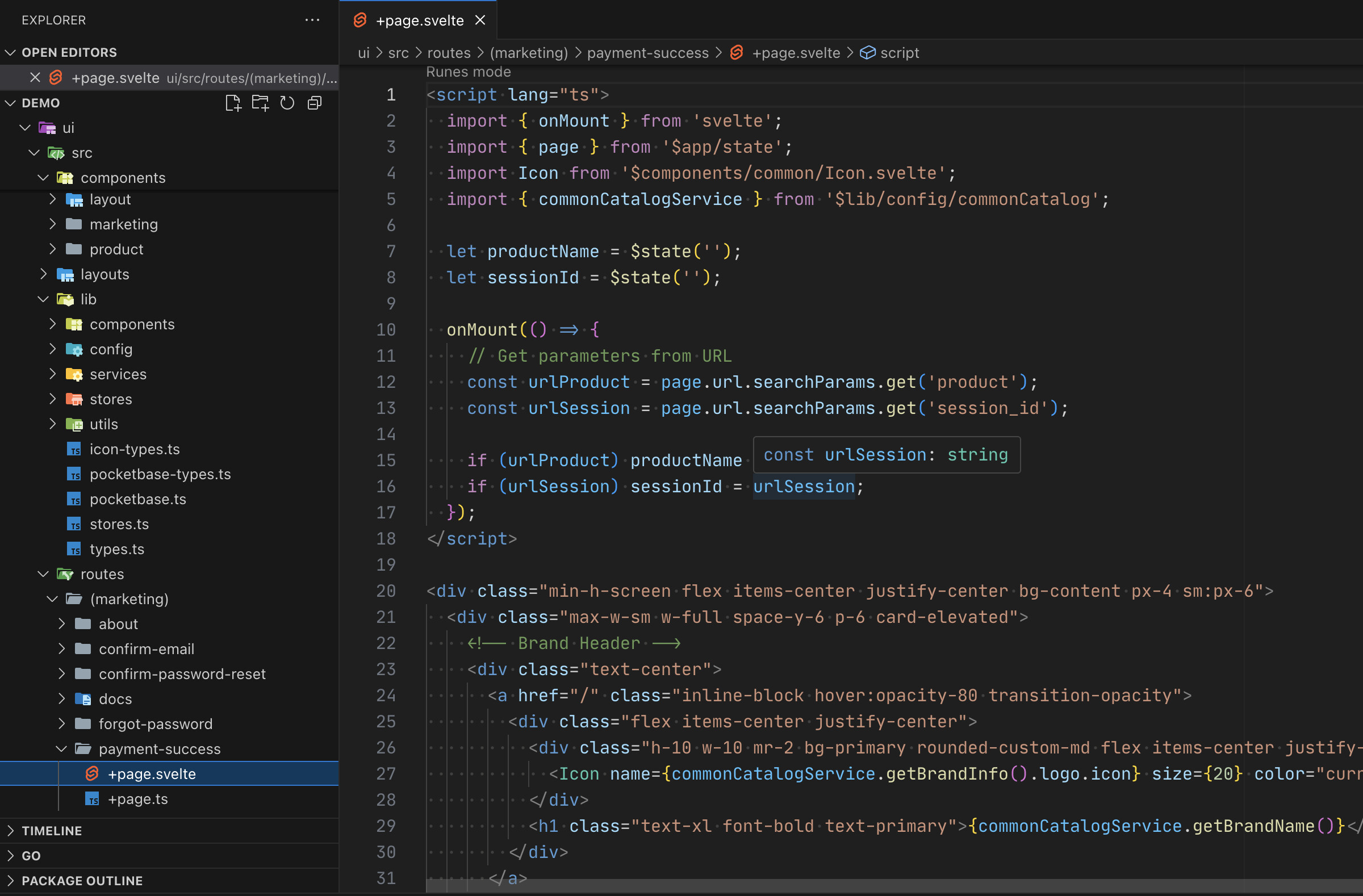 Payment Success Route code screenshot
